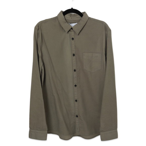 BLDWN Men's Olive Green Casual Cotton Button Down Shirt - New - Size Medium - Picture 1 of 2
